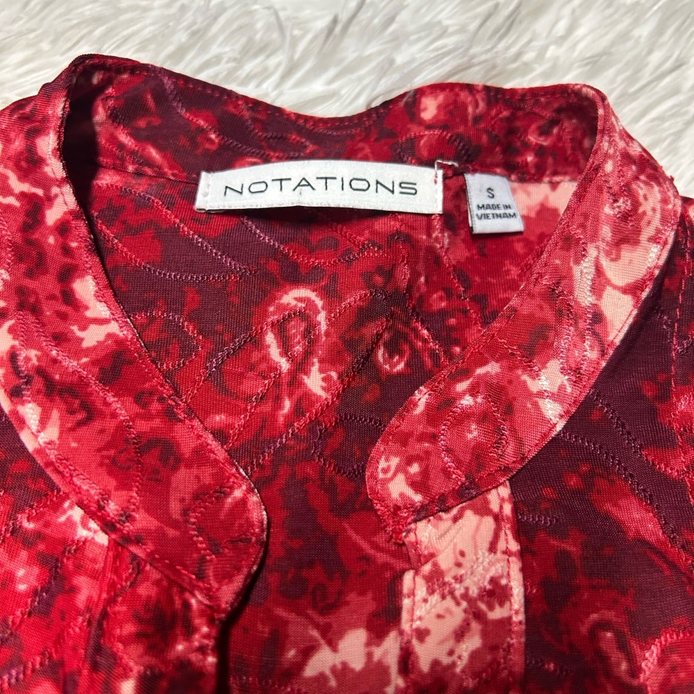 Notations Red Patterned Blouse - image 5